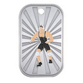 2" - Stainless Steel Dog Tags - "Wrestling"
